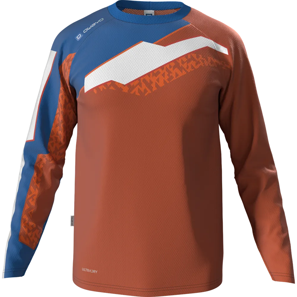 Men's Long Sleeve Cycling Jersey Set – 2-Piece Road Bike MTB Outfit – Red, Polyester/Elasthane